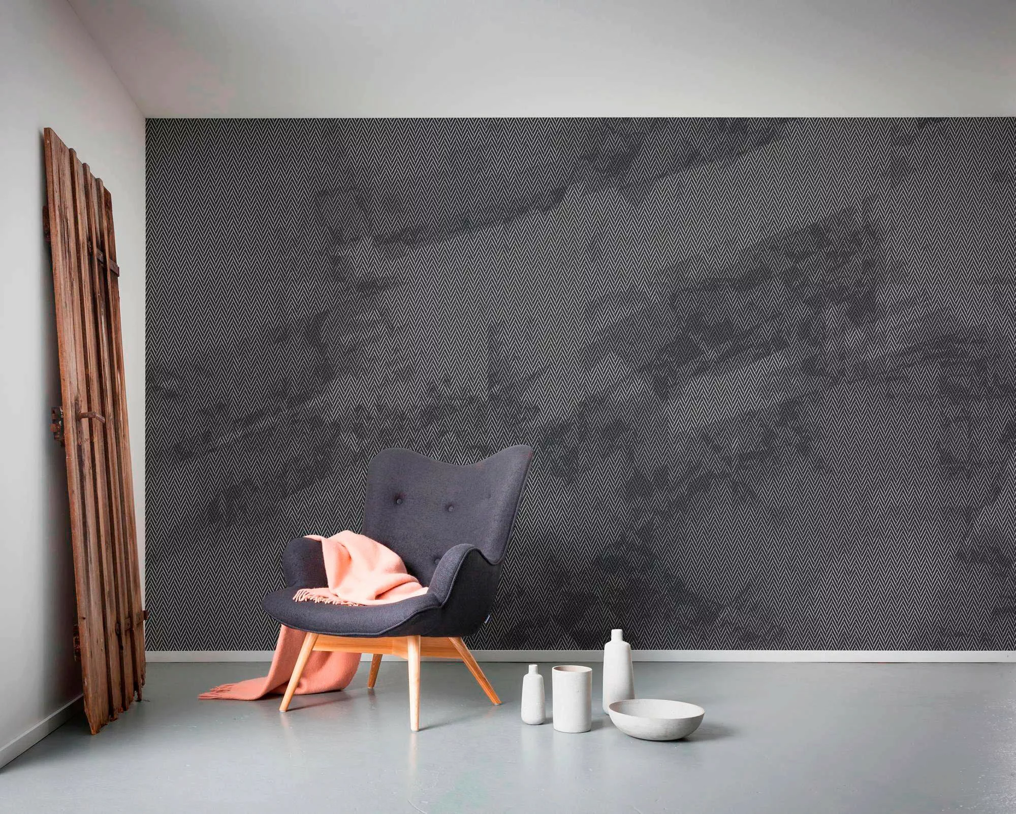 Komar Vliestapete »Maya Tweed b/w«, 400x250 cm (Breite x Höhe), Vliestapete günstig online kaufen