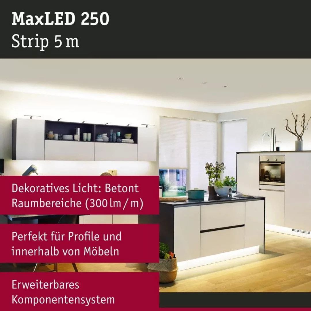LED Strip MaxLED Erweiterung in Silber 19W 1500lm 2700K 5000mm günstig online kaufen