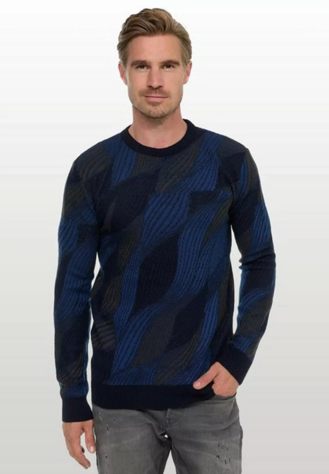 Rusty Neal Strickpullover im angesagten Wellen-Design günstig online kaufen