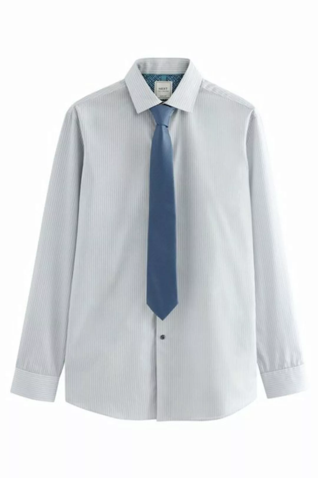 Next Langarmhemd Slim Fit Hemd mit Sportmanschetten und Krawatte (2-tlg) günstig online kaufen