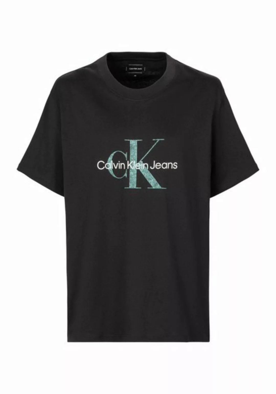 Calvin Klein Jeans Plus T-Shirt PLUS TEXTURED MONOLOGO TEE mit Rundhalsauss günstig online kaufen