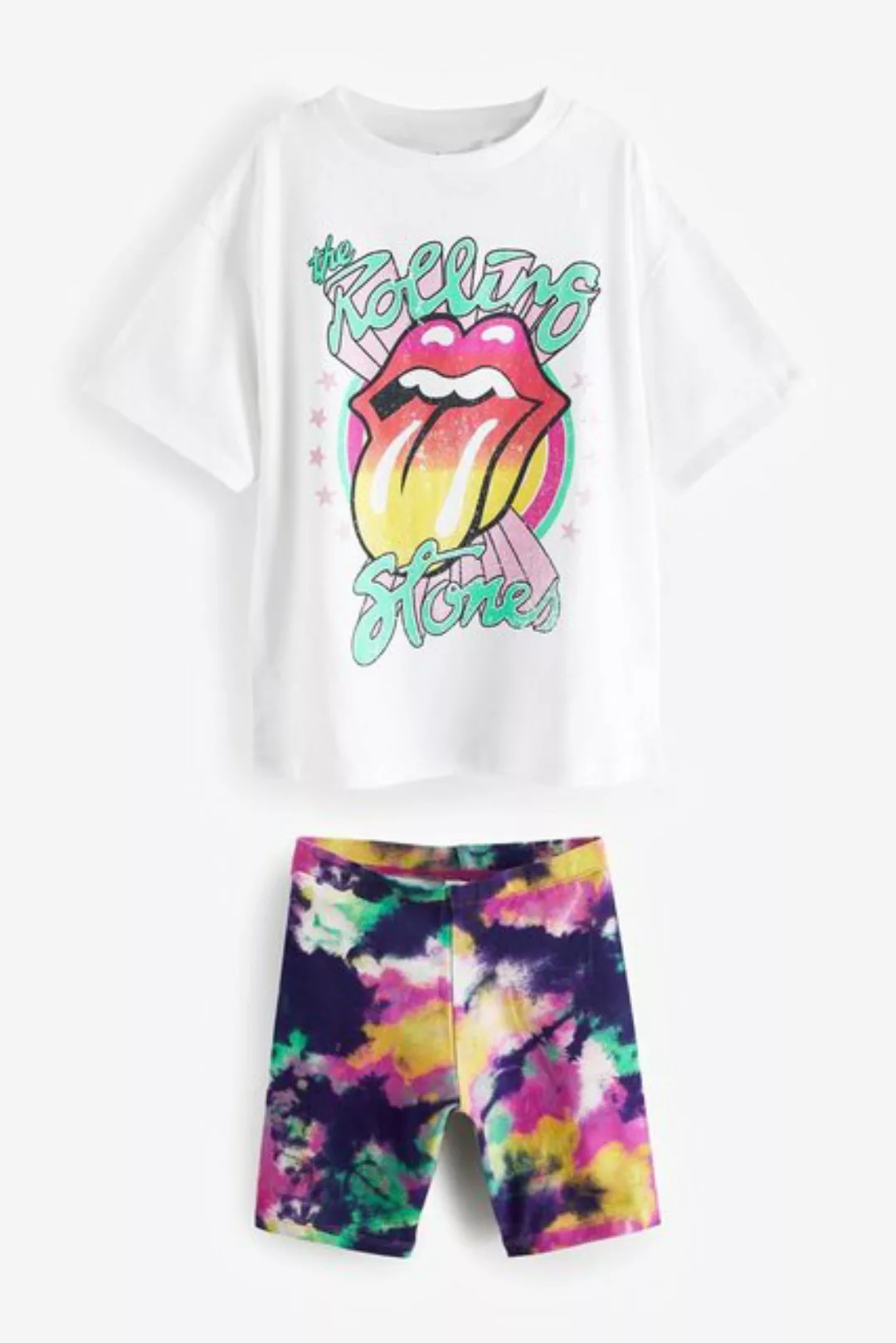 Next T-Shirt & Shorts Übergroßes T-Shirt und Shorts Rolling Stones (2-tlg) günstig online kaufen