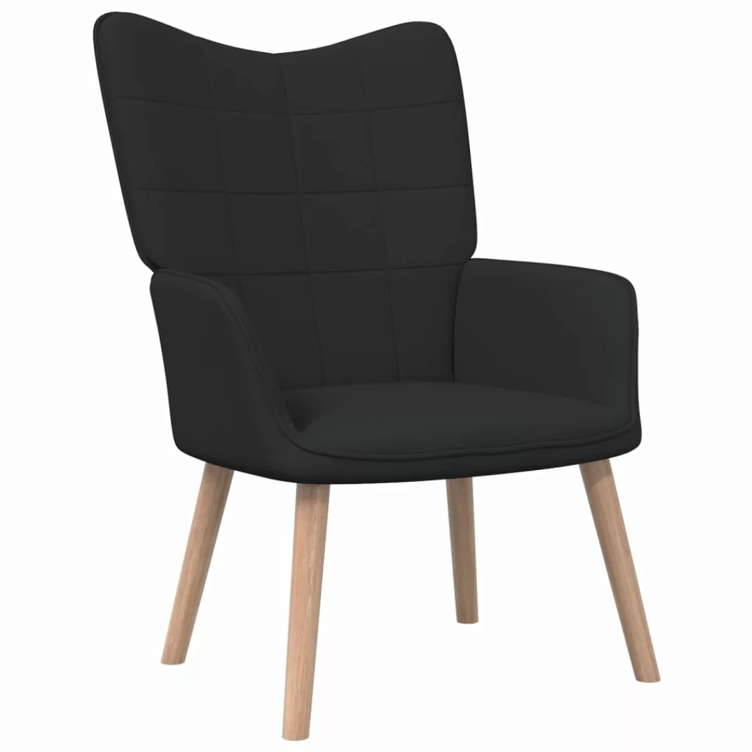 Relaxsessel Mit Hocker 62x68,5x96 Cm Schwarz Stoff günstig online kaufen