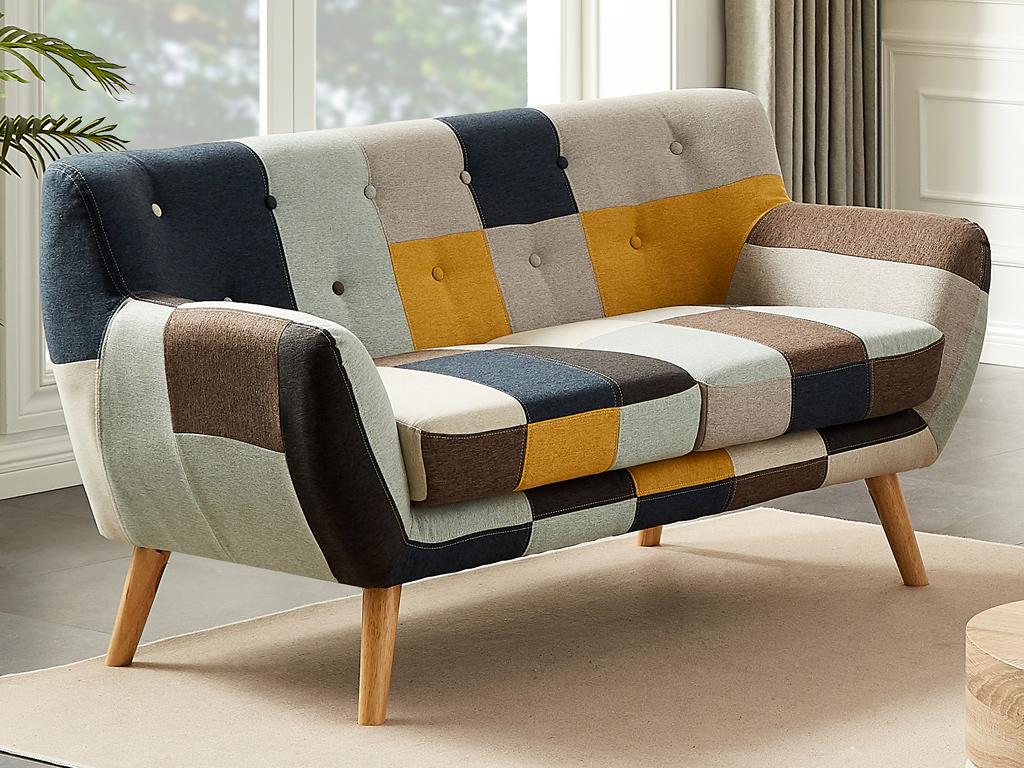 Sofa 2-Sitzer - Patchwork - Mehrfarbig - SERTI II günstig online kaufen