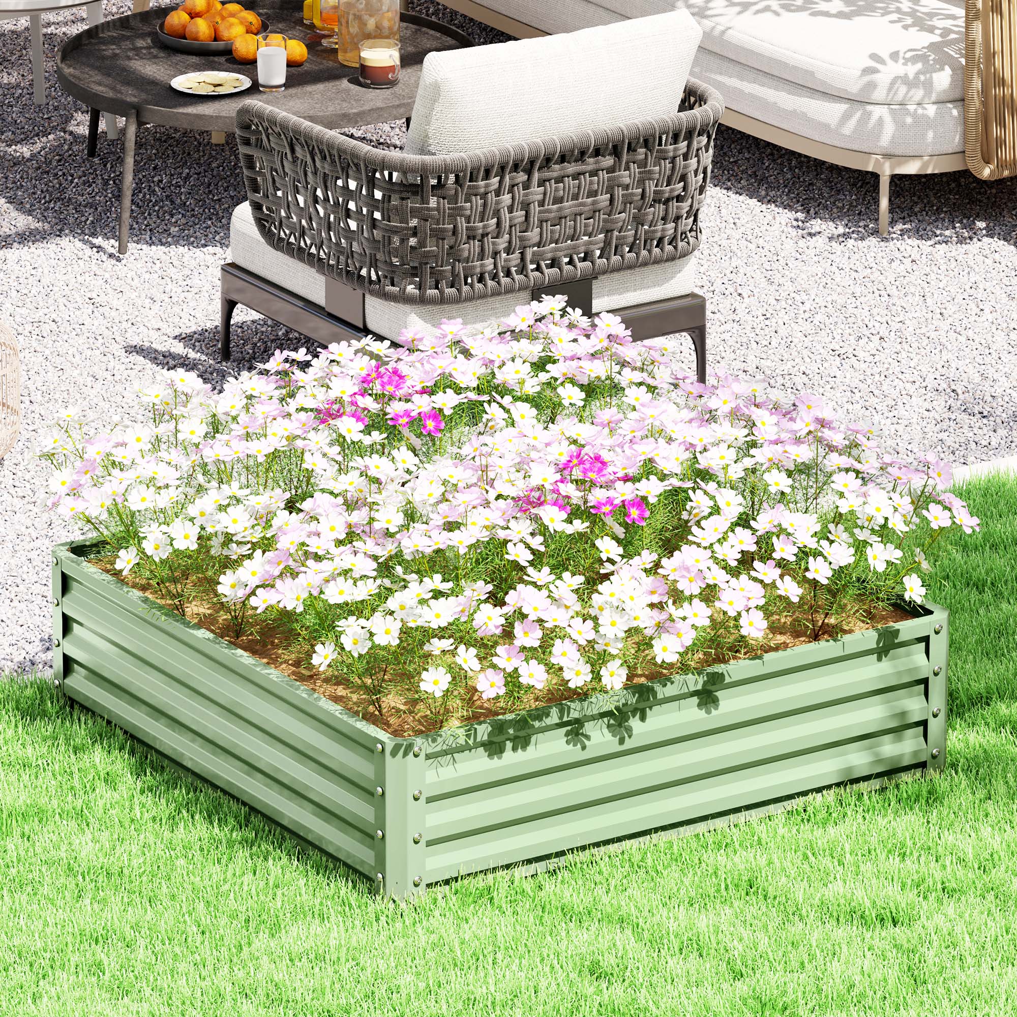 Outsunny Hochbeet, Blumenkasten, Gemüsebeet, Pflanzkasten, Kräuterbeet für günstig online kaufen