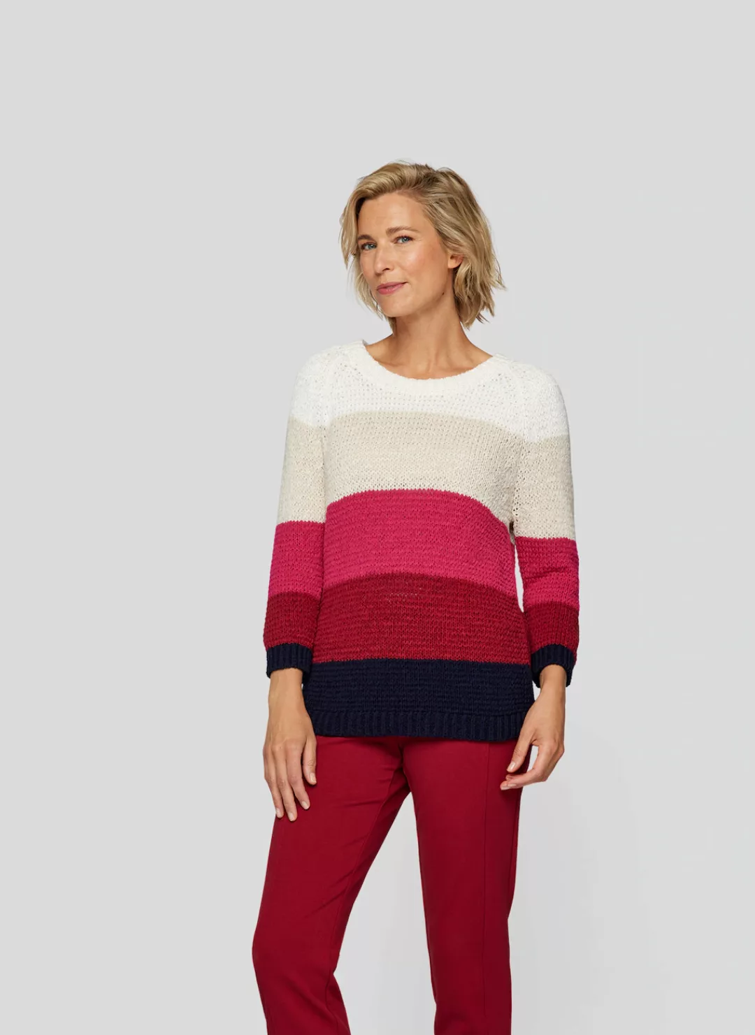 Rabe Strickpullover "Rabe Kuscheliger gestreifter Pullover, farbiger Komfor günstig online kaufen