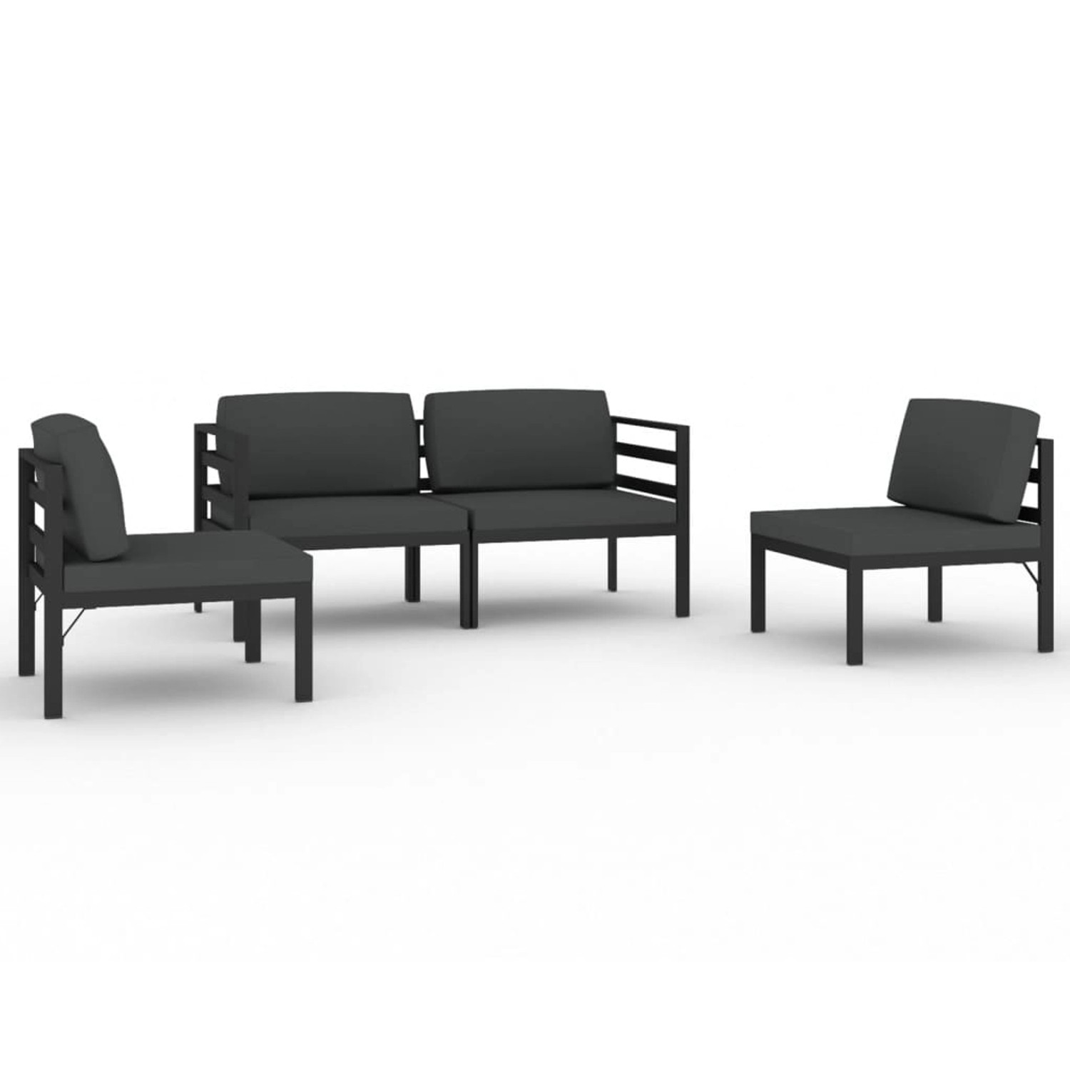 Vidaxl 4-tlg. Garten-lounge-set Mit Kissen Aluminium Anthrazit günstig online kaufen