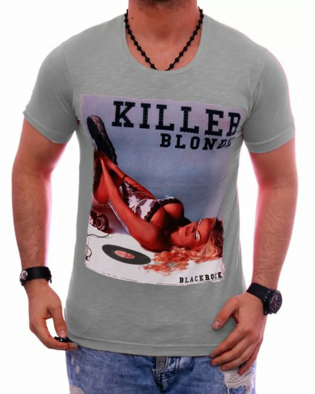BLACKROCK T-Shirt Herren Shirt T-Shirt Urlaub Motiv kurzarm Rundhals bedruc günstig online kaufen