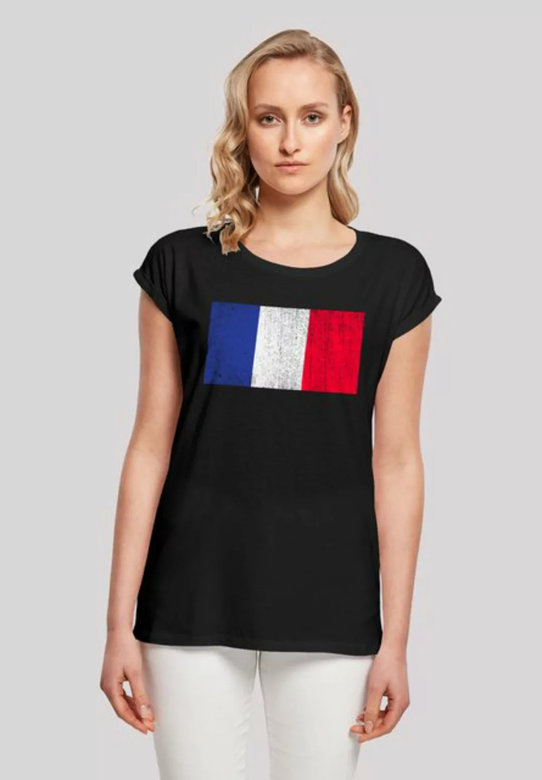 F4NT4STIC T-Shirt France Frankreich Flagge distressed Print günstig online kaufen