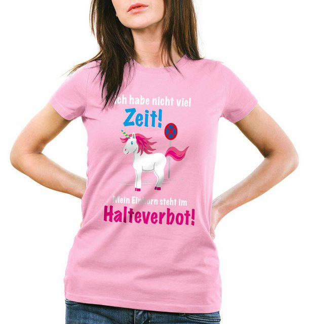 style3 T-Shirt Keine Zeit Einhorn im Halteverbot Unicorn steht Parken Spruc günstig online kaufen