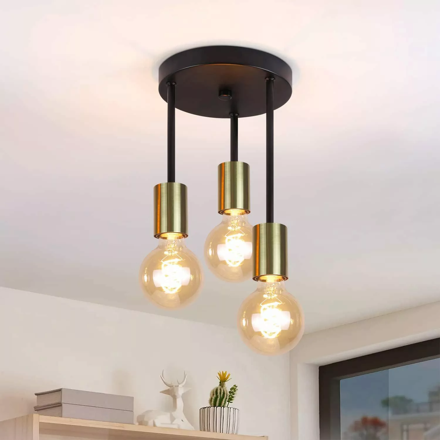 ZMH Deckenleuchte Whonzimmer 3/4 Flammig Industriedesign günstig online kaufen