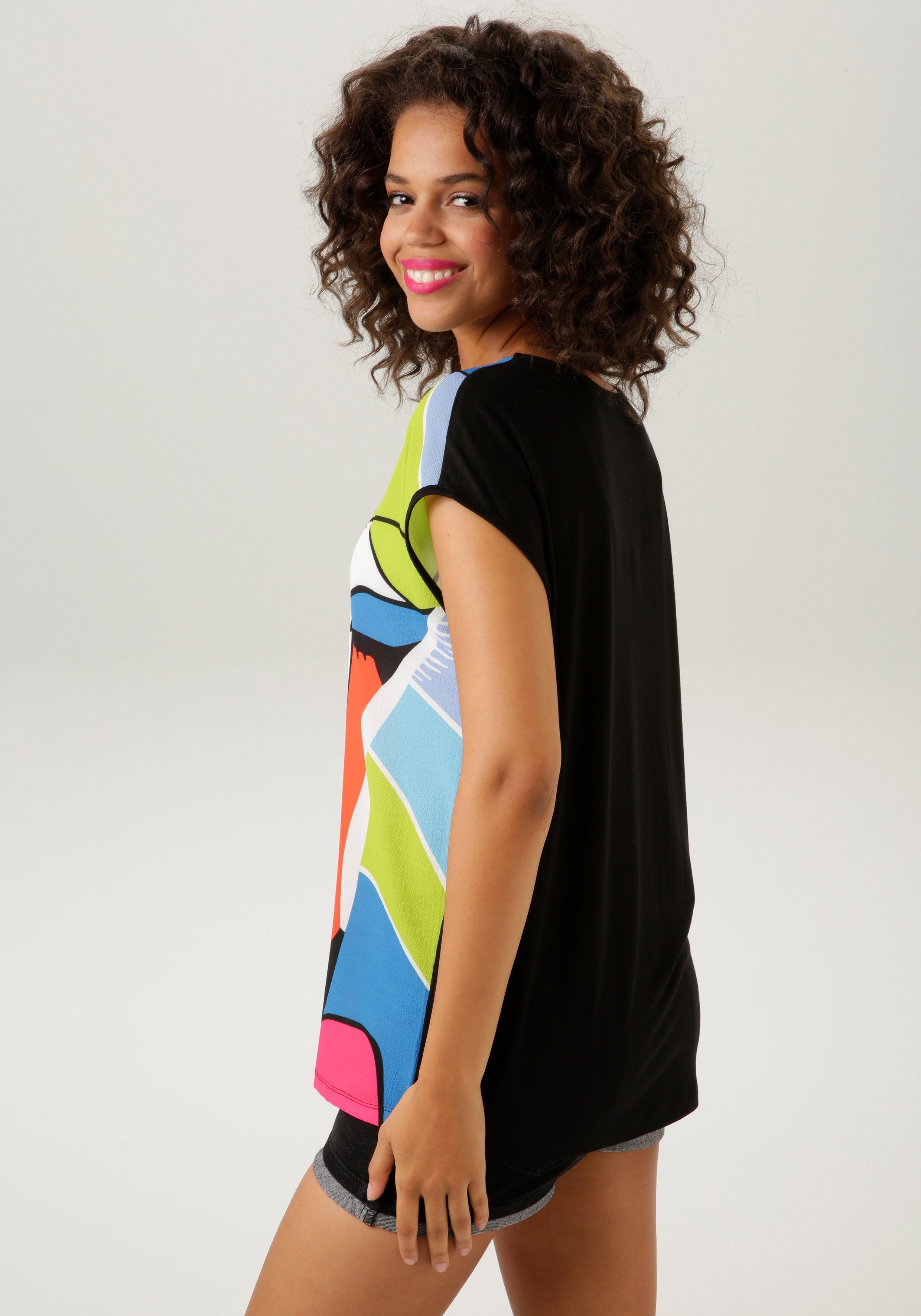 Aniston CASUAL Shirtbluse mit kunstvollem Gesicht günstig online kaufen