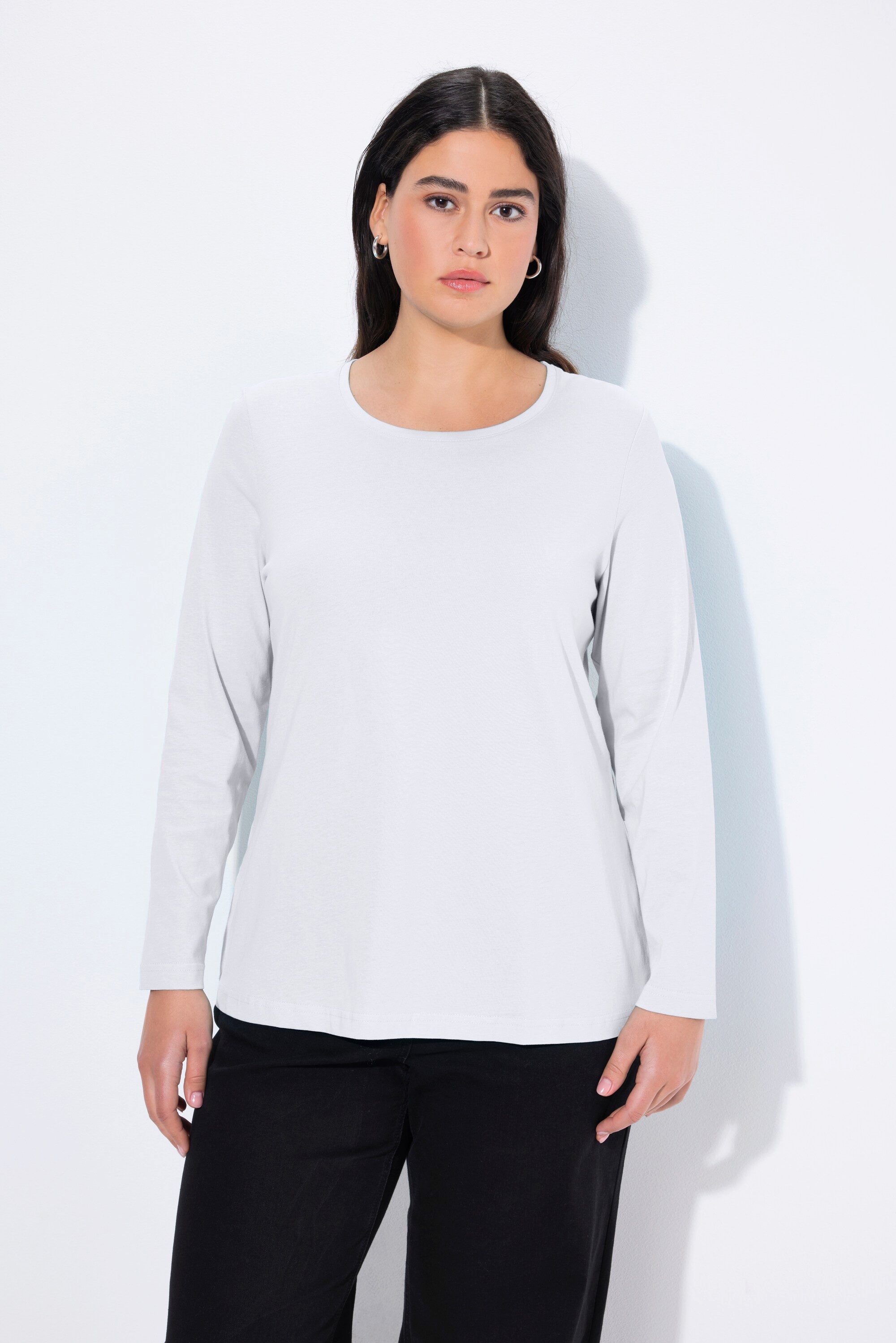 Ulla Popken T-Shirt Shirt Slim Rundhalsausschnitt günstig online kaufen