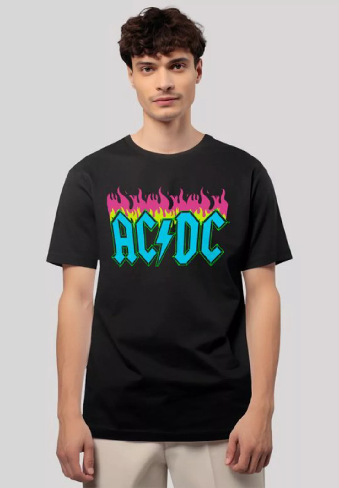 F4NT4STIC T-Shirt ACDC Neon Flames Premium Qualität günstig online kaufen