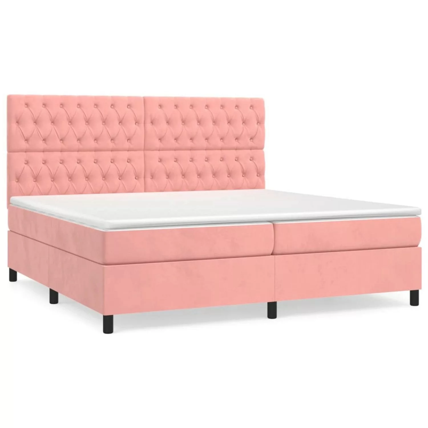 vidaXL Boxspringbett mit Matratze Rosa 200x200 cm Samt1350739 günstig online kaufen