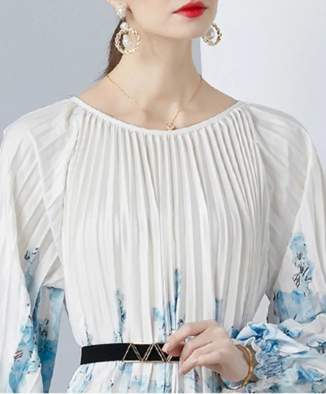 KIKI Abendkleid Akkordeonfalten im neuen Stil für Frühling und Sommer günstig online kaufen
