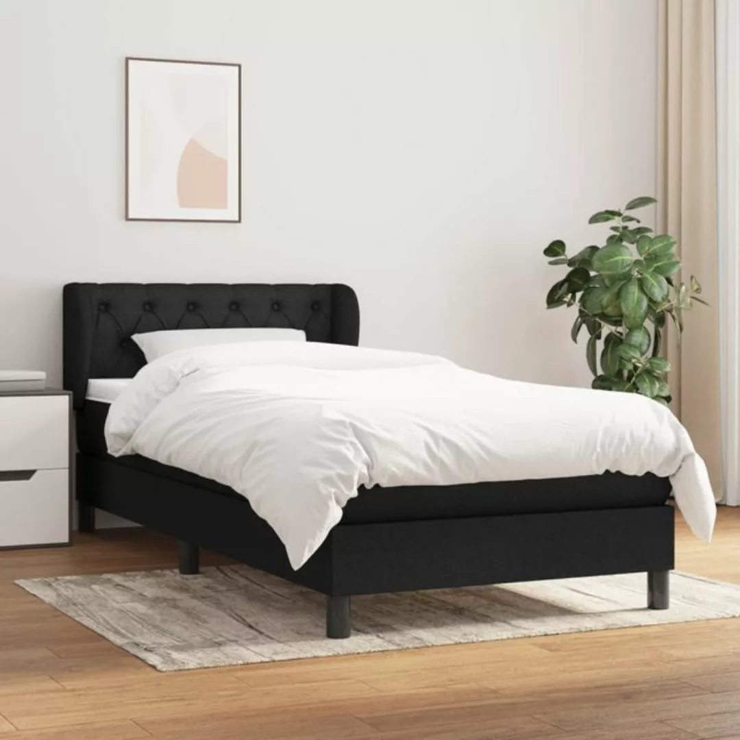 vidaXL Boxspringbett Boxspringbett mit Matratze Schwarz 80x200 cm Stoff Bet günstig online kaufen