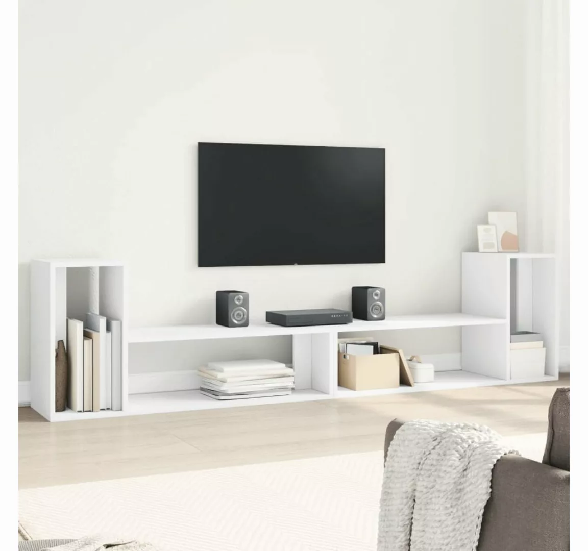 vidaXL TV-Schrank TV-Schränke 2 Stk Weiß 100x30x50 cm Spanplatte TV-Lowboar günstig online kaufen