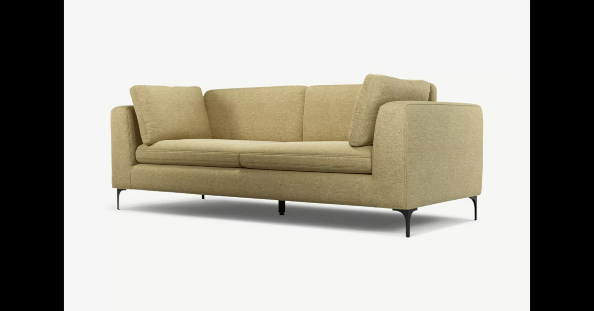 Monterosso 3-Sitzer Sofa, Senfgelb und Schwarz - MADE.com günstig online kaufen