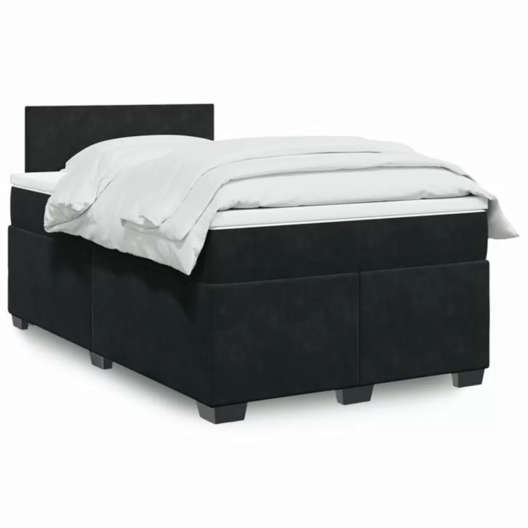 vidaXL Boxspringbett mit Matratze Schwarz 120x190 cm Samt2099134 günstig online kaufen