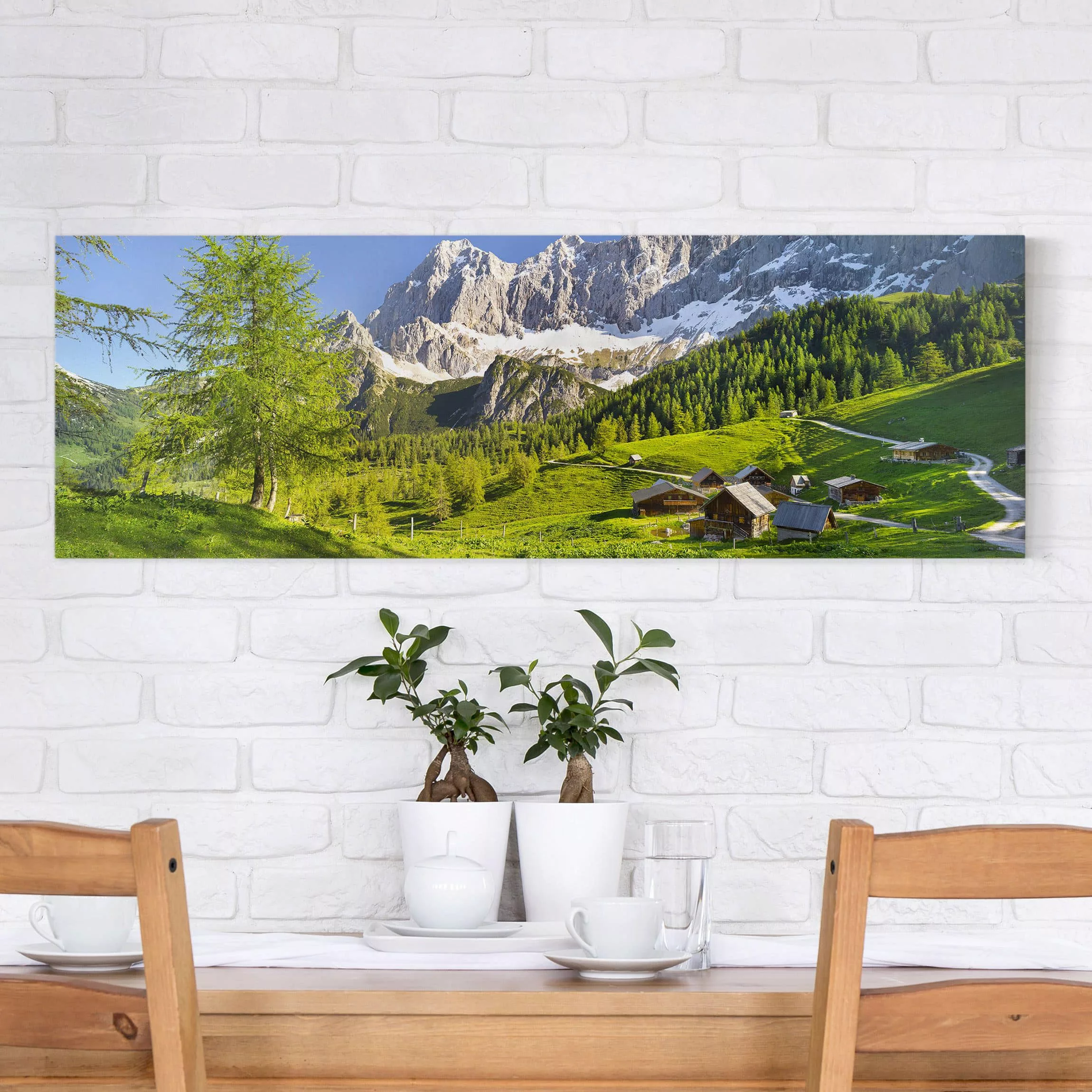 Leinwandbild Berg - Panorama Steiermark Almwiese günstig online kaufen