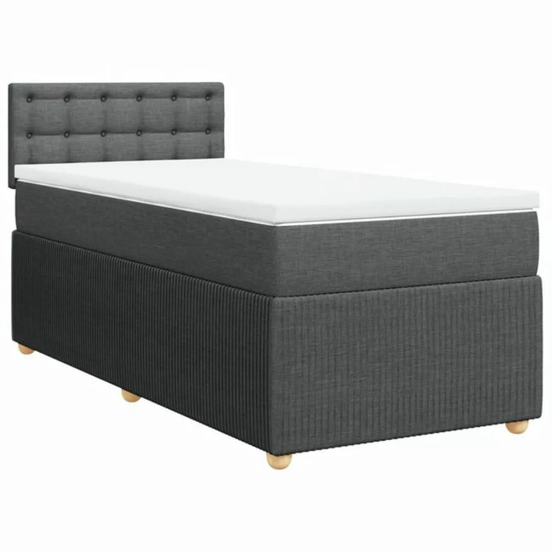 vidaXL Bettgestell Boxspringbett mit Matratze Dunkelgrau 90x200 cm Stoff Be günstig online kaufen