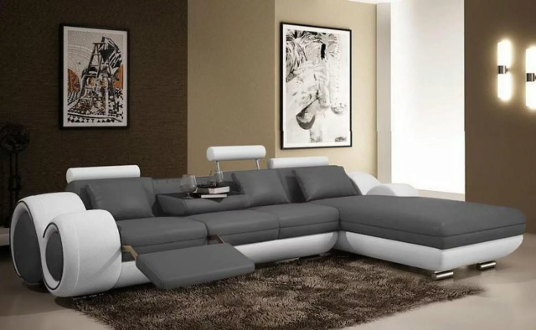 JVmoebel Ecksofa, Gerundete Ecksofa Couch Moderne Sitzpolster Wohnlandschaf günstig online kaufen