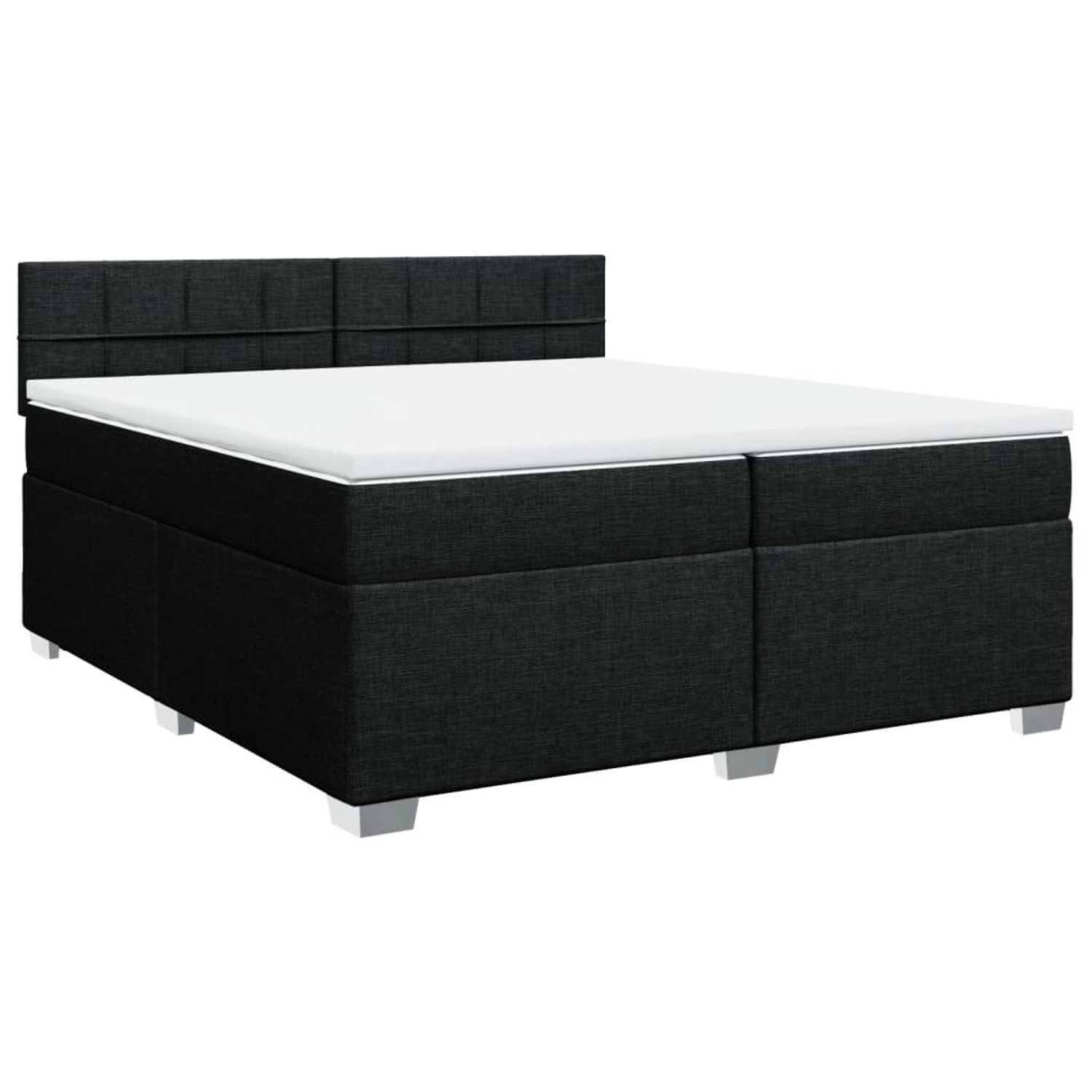 vidaXL Boxspringbett, Boxspringbett mit Matratze Schwarz 200x200 cm Stoff günstig online kaufen