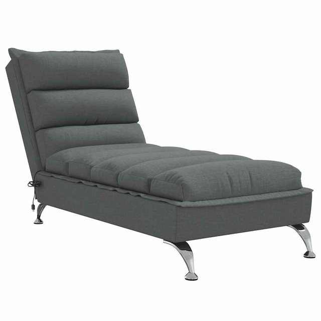 vidaXL Chaiselongue, Massage-Chaiselongue mit Kissen Dunkelgrau Stoff günstig online kaufen