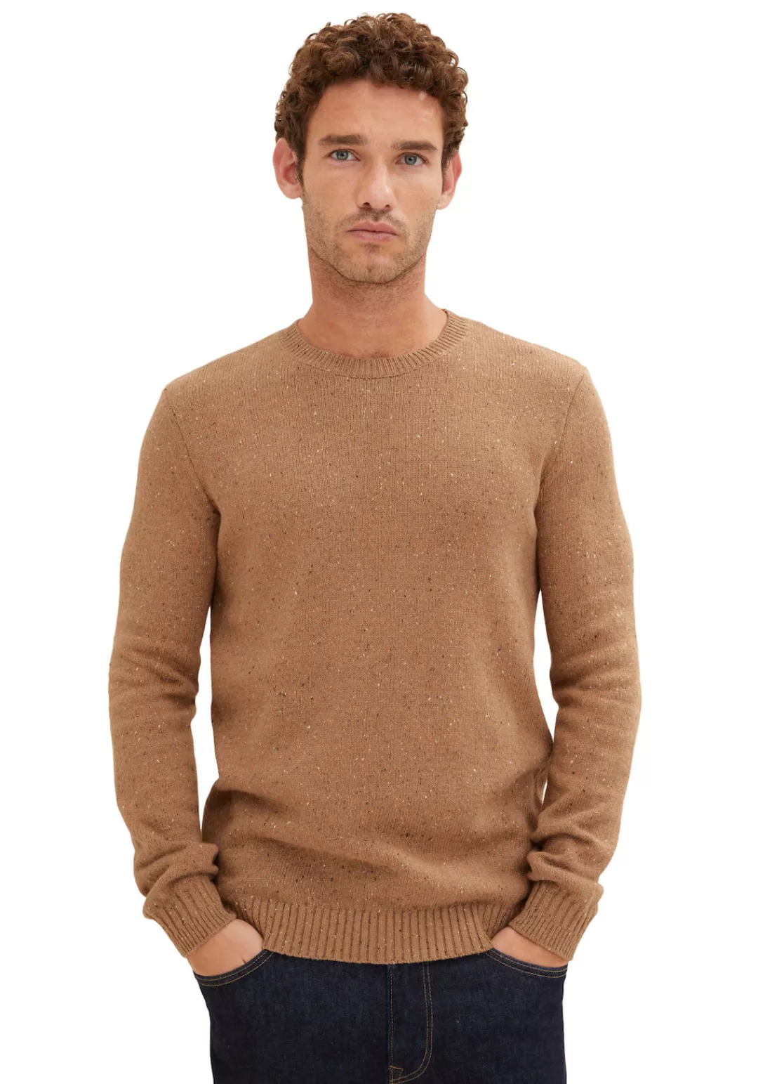 TOM TAILOR Strickpullover meliert, mit Rundhals günstig online kaufen