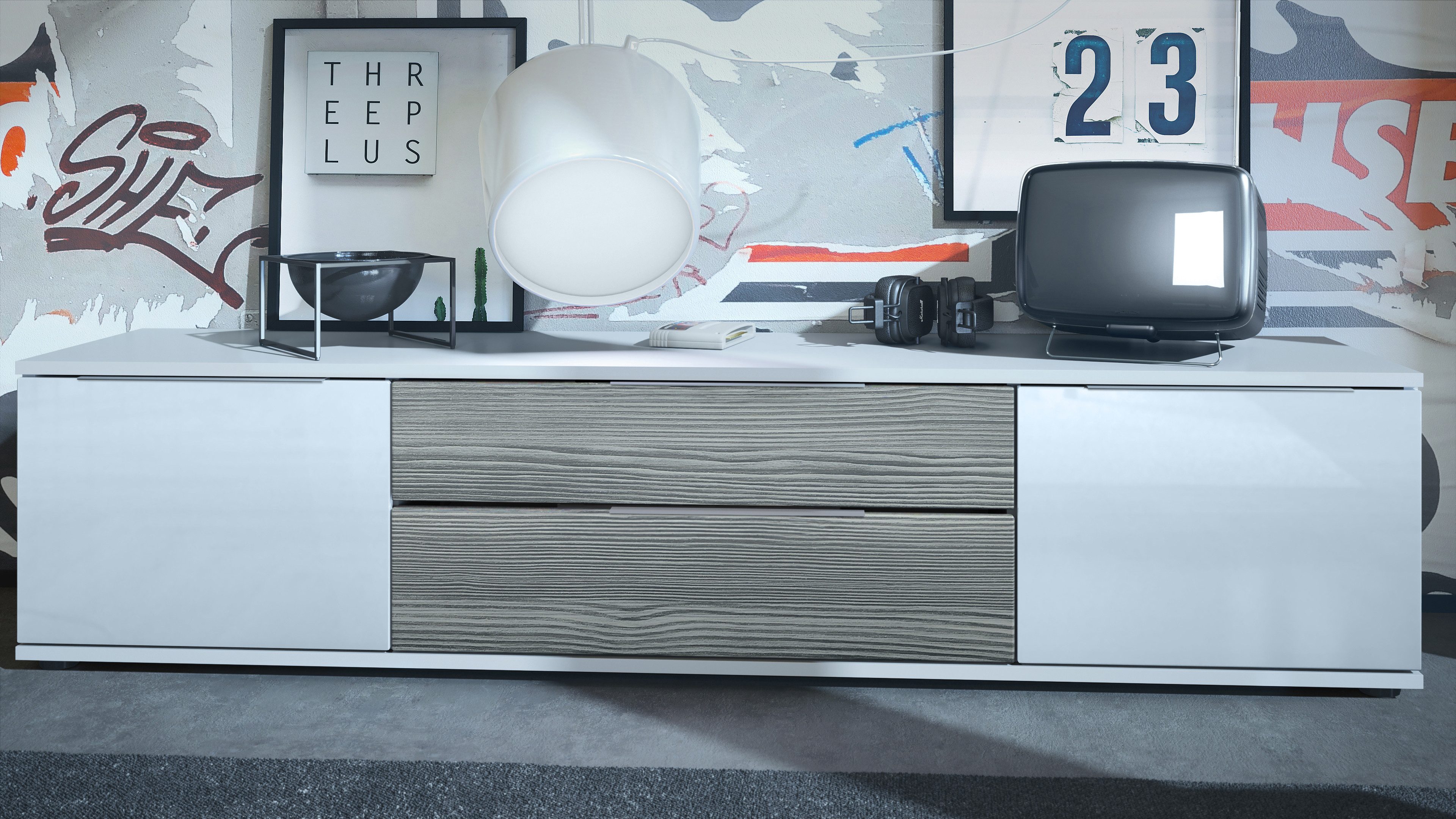Vladon Lowboard Linio V2 (Fernsehtisch, mit günstig online kaufen