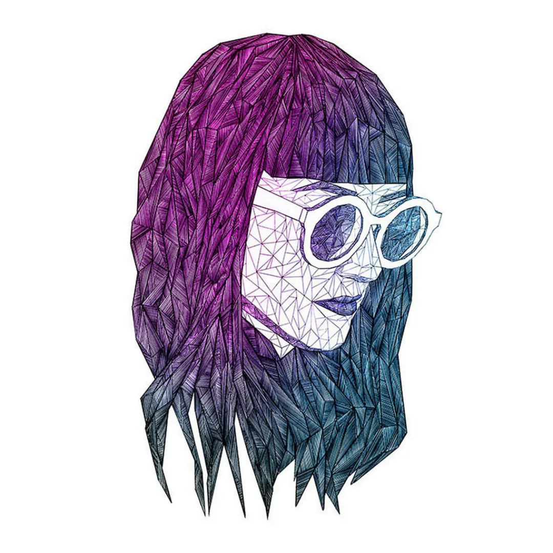 Komar Wandbild Grid Violet Girl B/L: ca. 30x40 cm günstig online kaufen