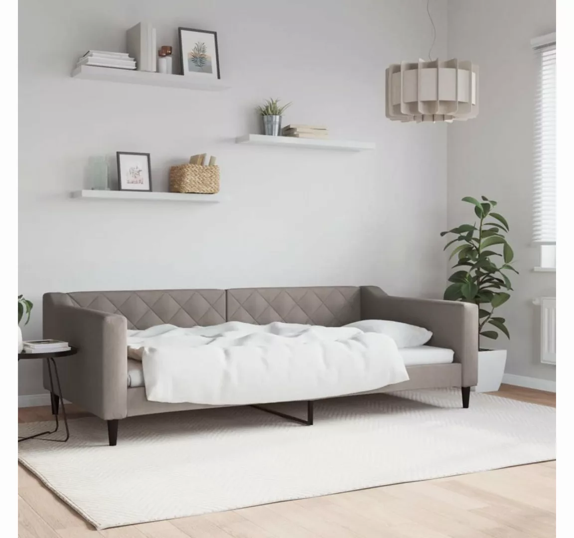 vidaXL Gästebett Gästebett Tagesbett Taupe 100x200 cm Stoff Bett Bettgestel günstig online kaufen