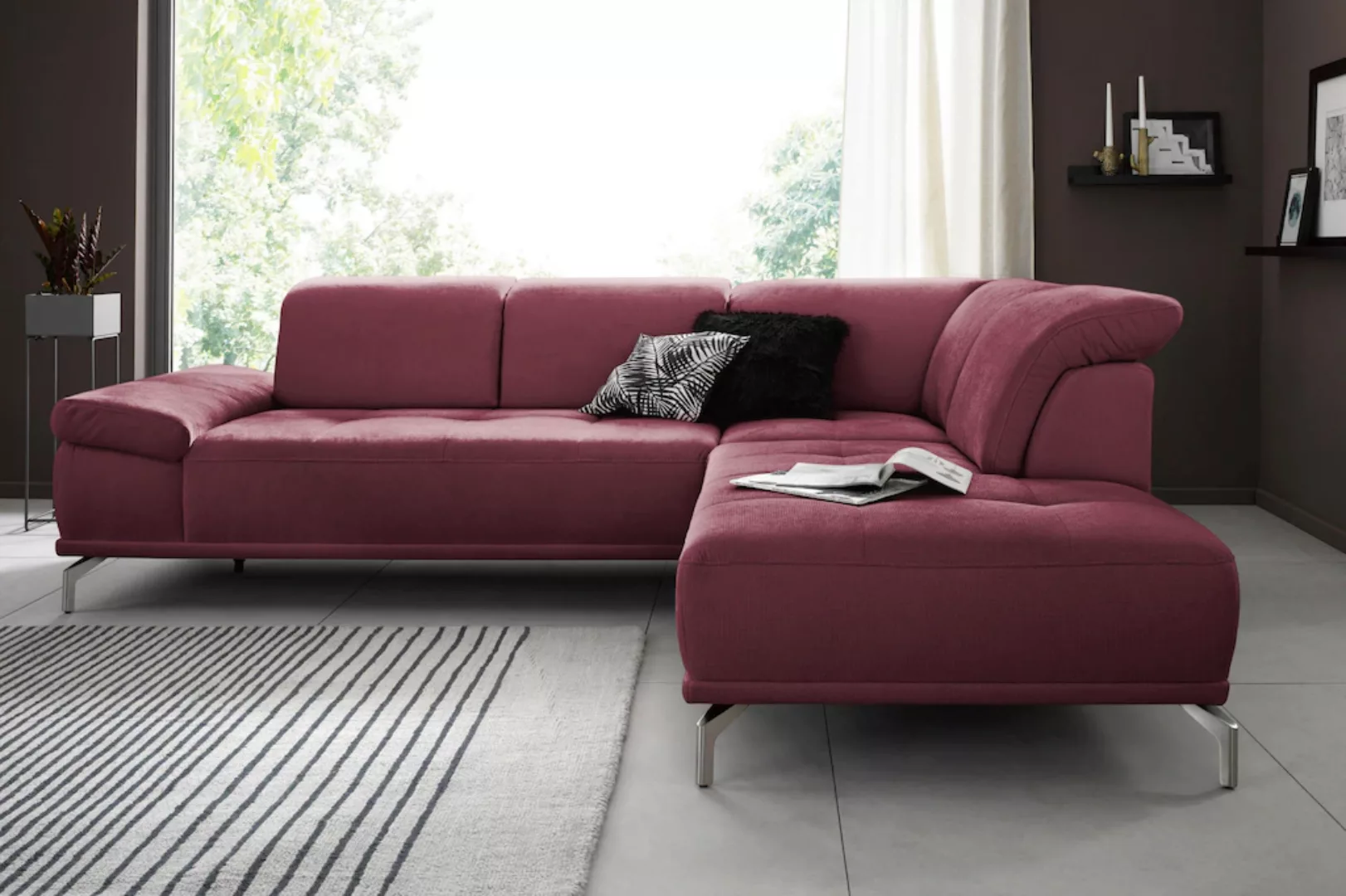 Places of Style Ecksofa Caluna L-Form, mit Sitztiefen- und Kopfteilverstell günstig online kaufen