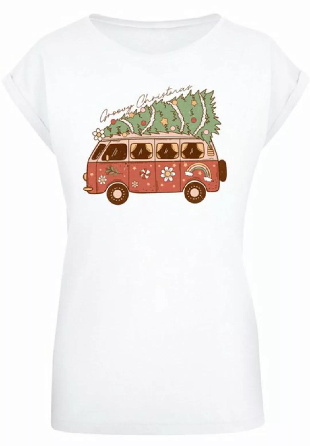 F4NT4STIC T-Shirt "Groovy Weihnachten Camper Van", Premium Qualität, Weihna günstig online kaufen