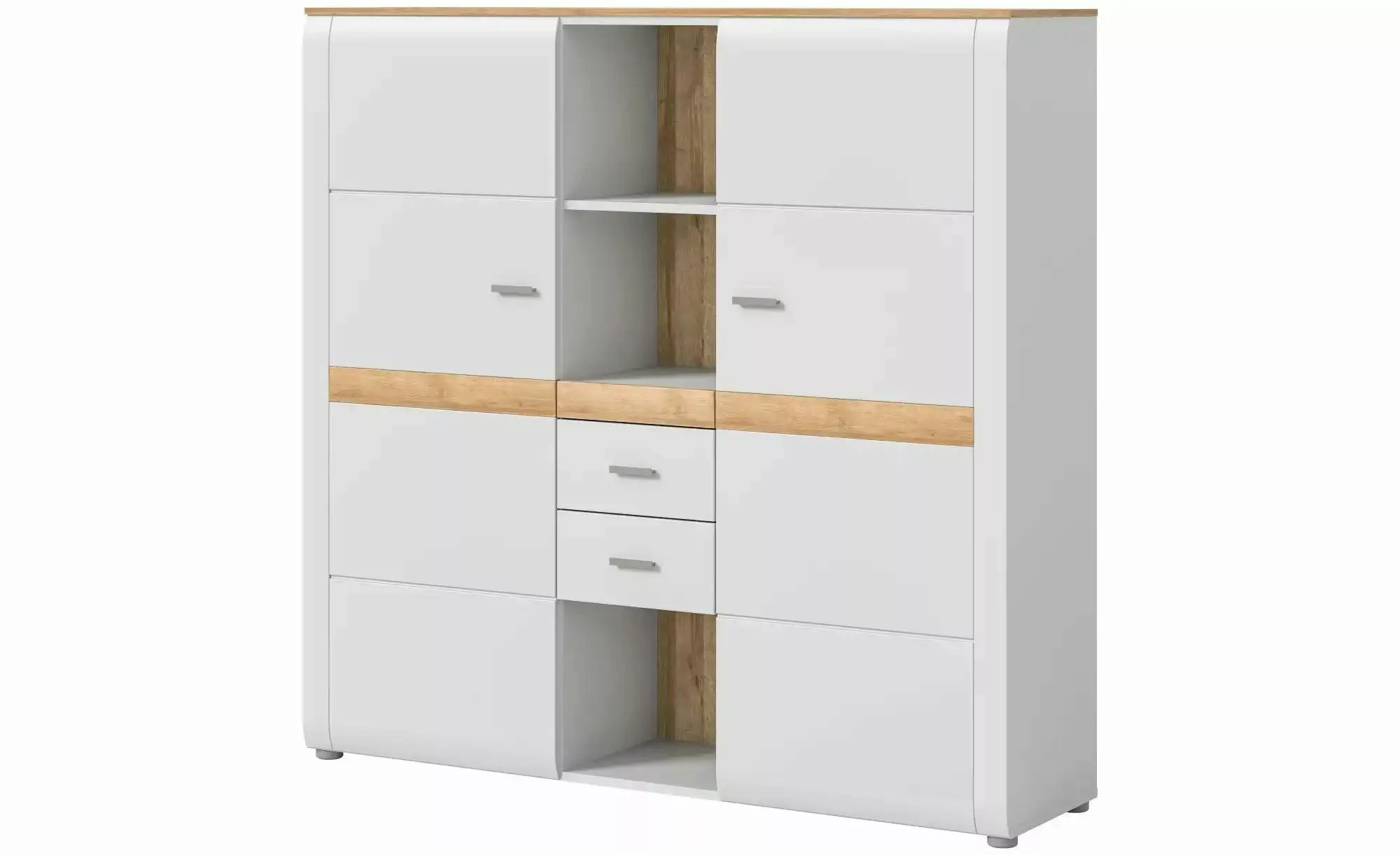 Highboard ¦ grau ¦ Maße (cm): B: 141 H: 138 T: 37 Kommoden & Sideboards > H günstig online kaufen