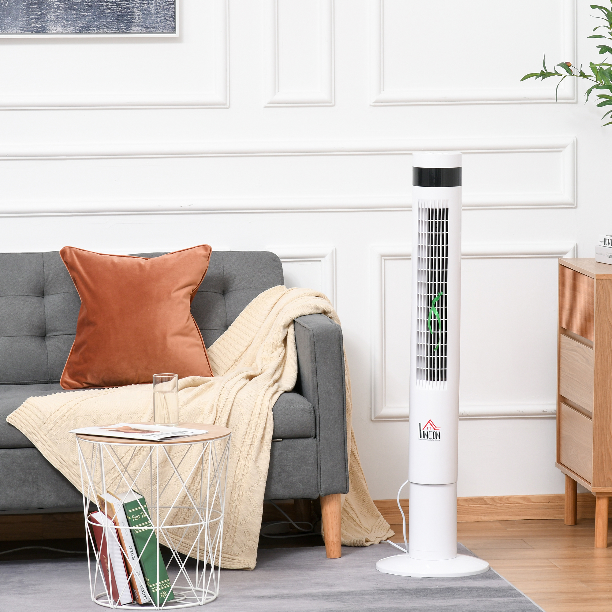 HOMCOM Turmventilator 110cm mit Fernsteuerung 85° oszillierend 50W 3 Modi & günstig online kaufen