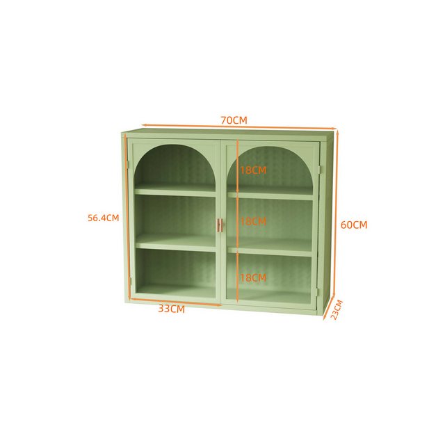 Celya Wandhängeschrank 70cm Glastüren, Zweitüriger Hängeschrank mit dreistu günstig online kaufen