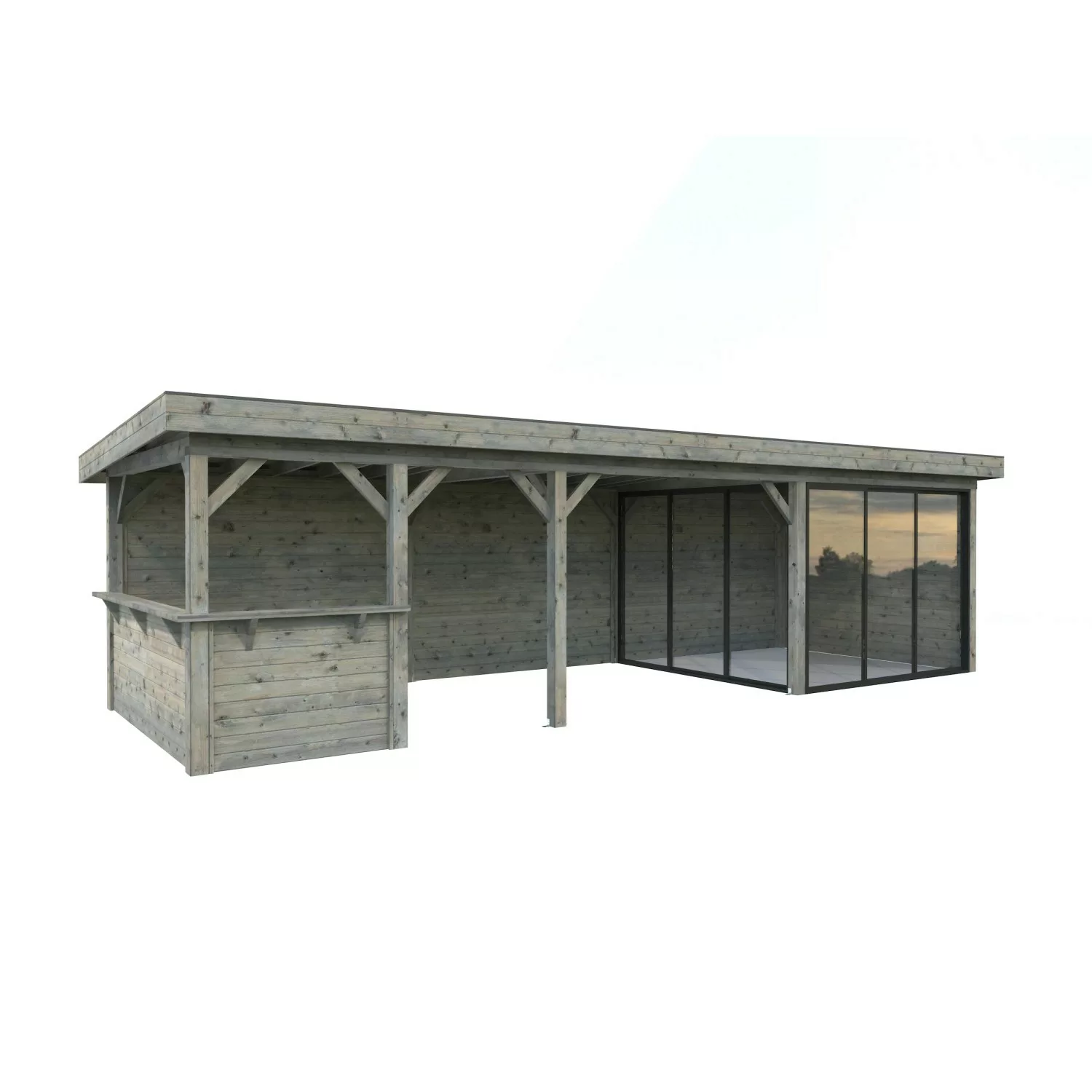 Palmako Pavillon Lenna Set 415 Slide Grau Tauchgrundiert 876 cm x 300 cm FS günstig online kaufen