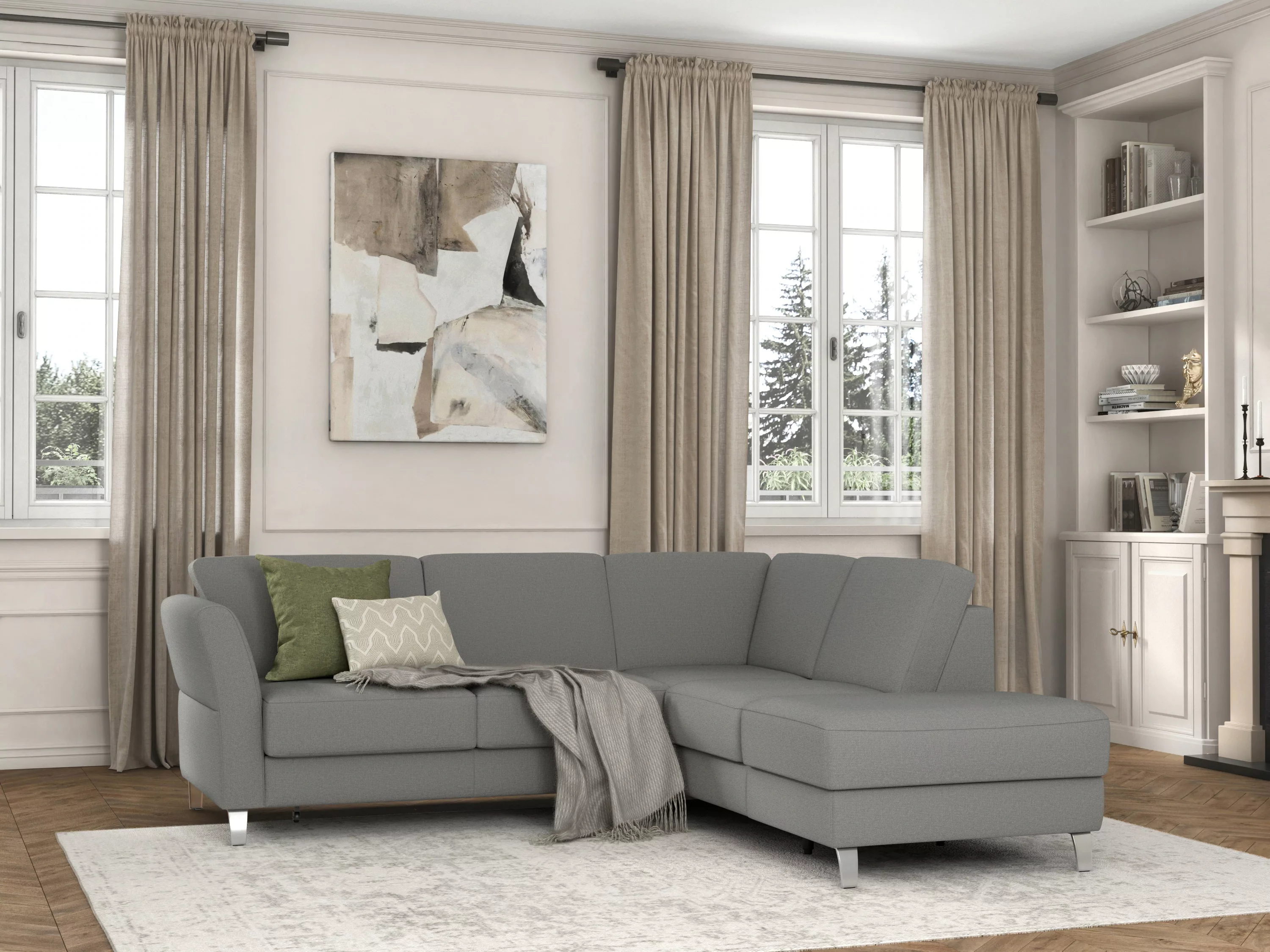 sit&more Ecksofa »Visby L-Form«, Wahlweise mit Bettfunktion und Stauraum, f günstig online kaufen