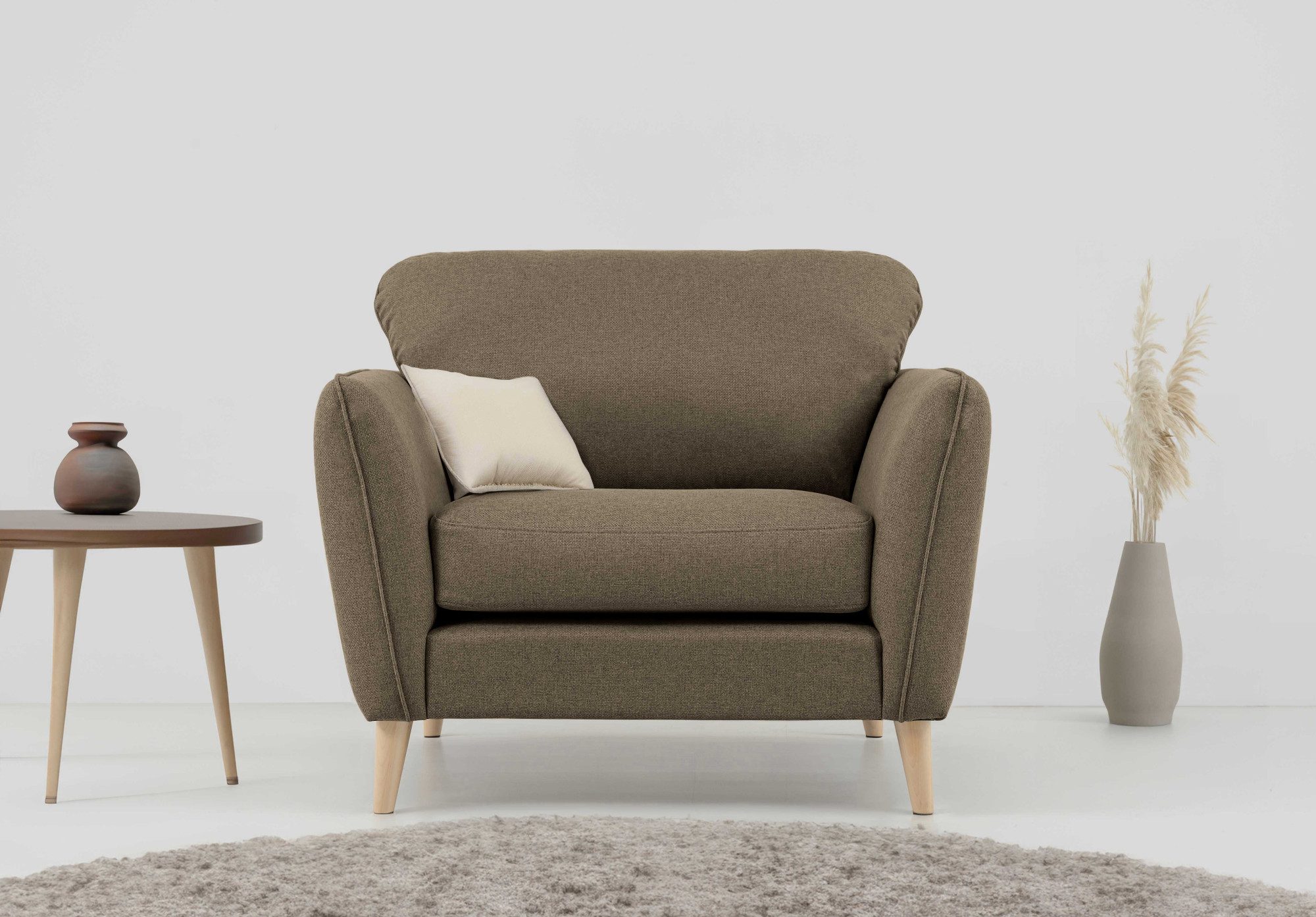 Home affaire Sessel "MARSEILLE", Massivholzbeine Eiche, Landhausstil, Welle günstig online kaufen