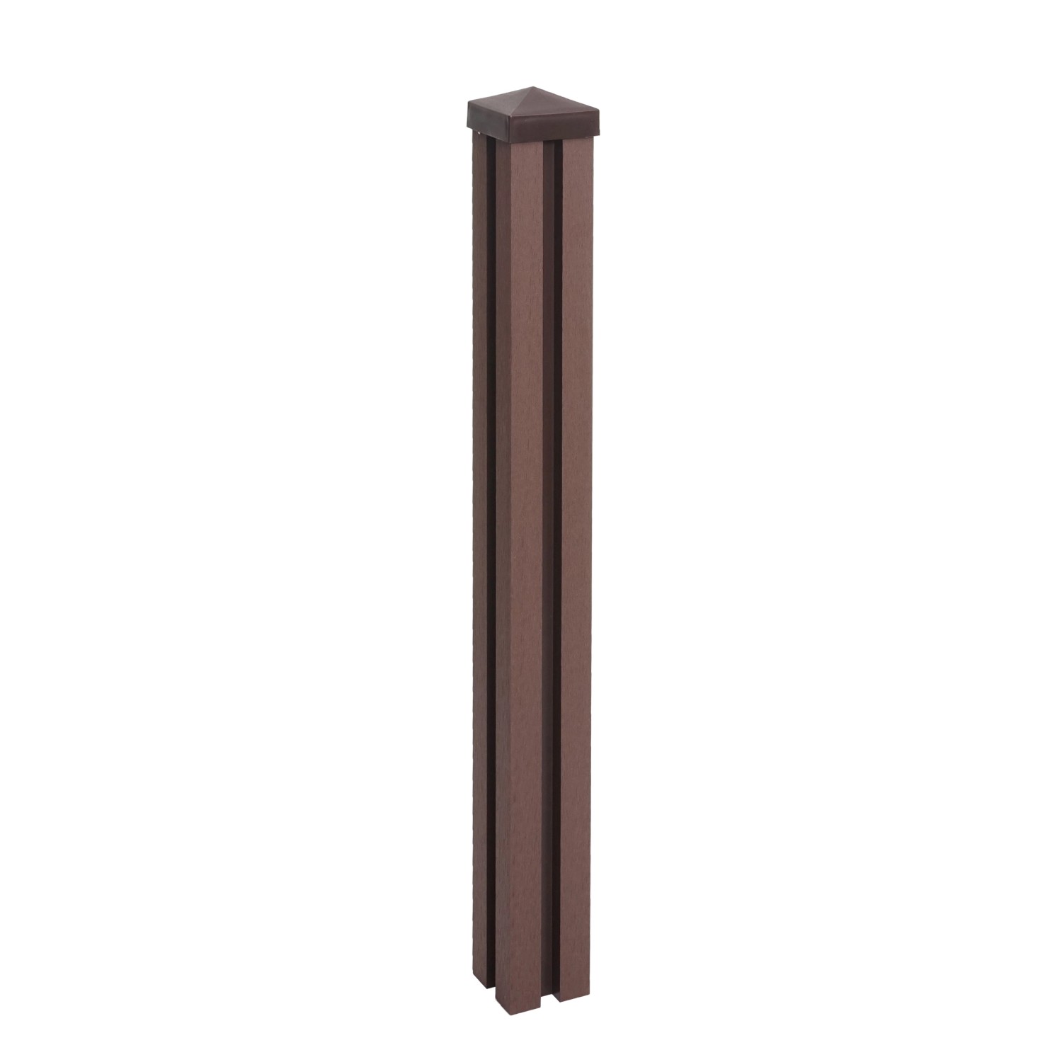 MCW WPC-Pfosten Savoie-WPC-Zaun Pfeiler Pfahl Stecksystem - 98cm Braun günstig online kaufen