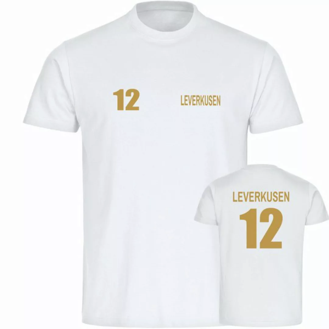 multifanshop T-Shirt Herren Leverkusen - Trikot 12 gold - Männer günstig online kaufen