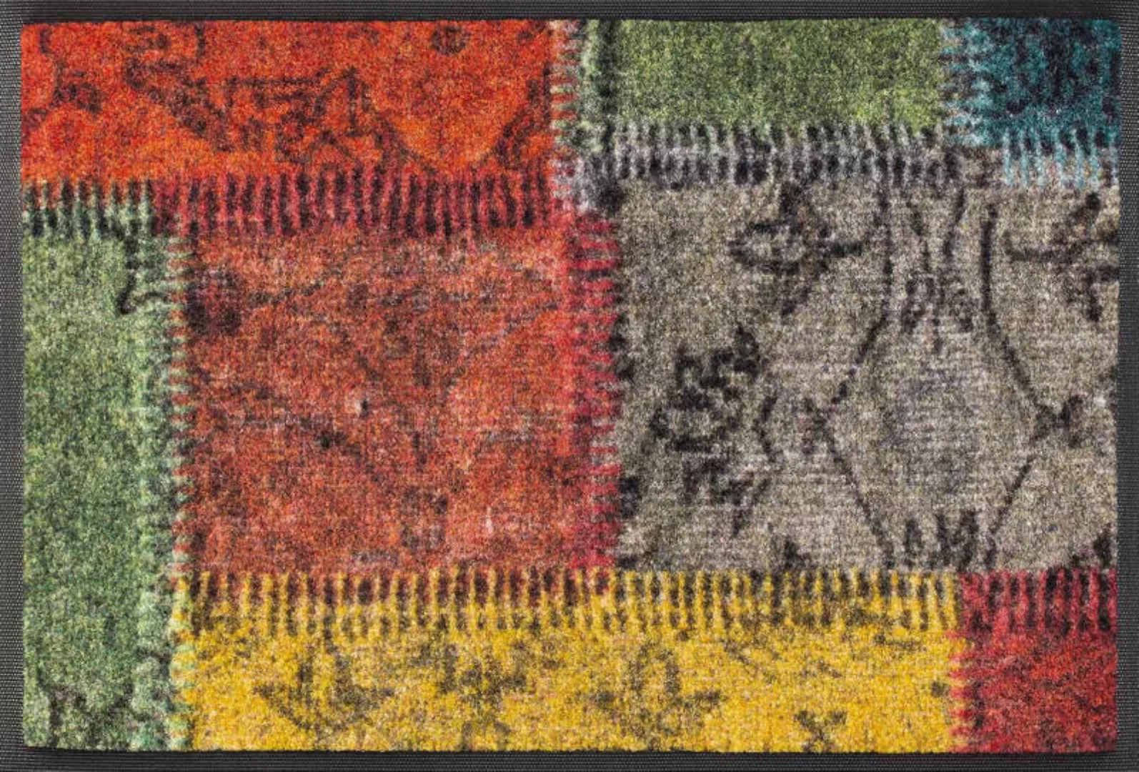 wash+dry by Kleen-Tex Fußmatte »Vintage Patches«, rechteckig, Schmutzfangma günstig online kaufen
