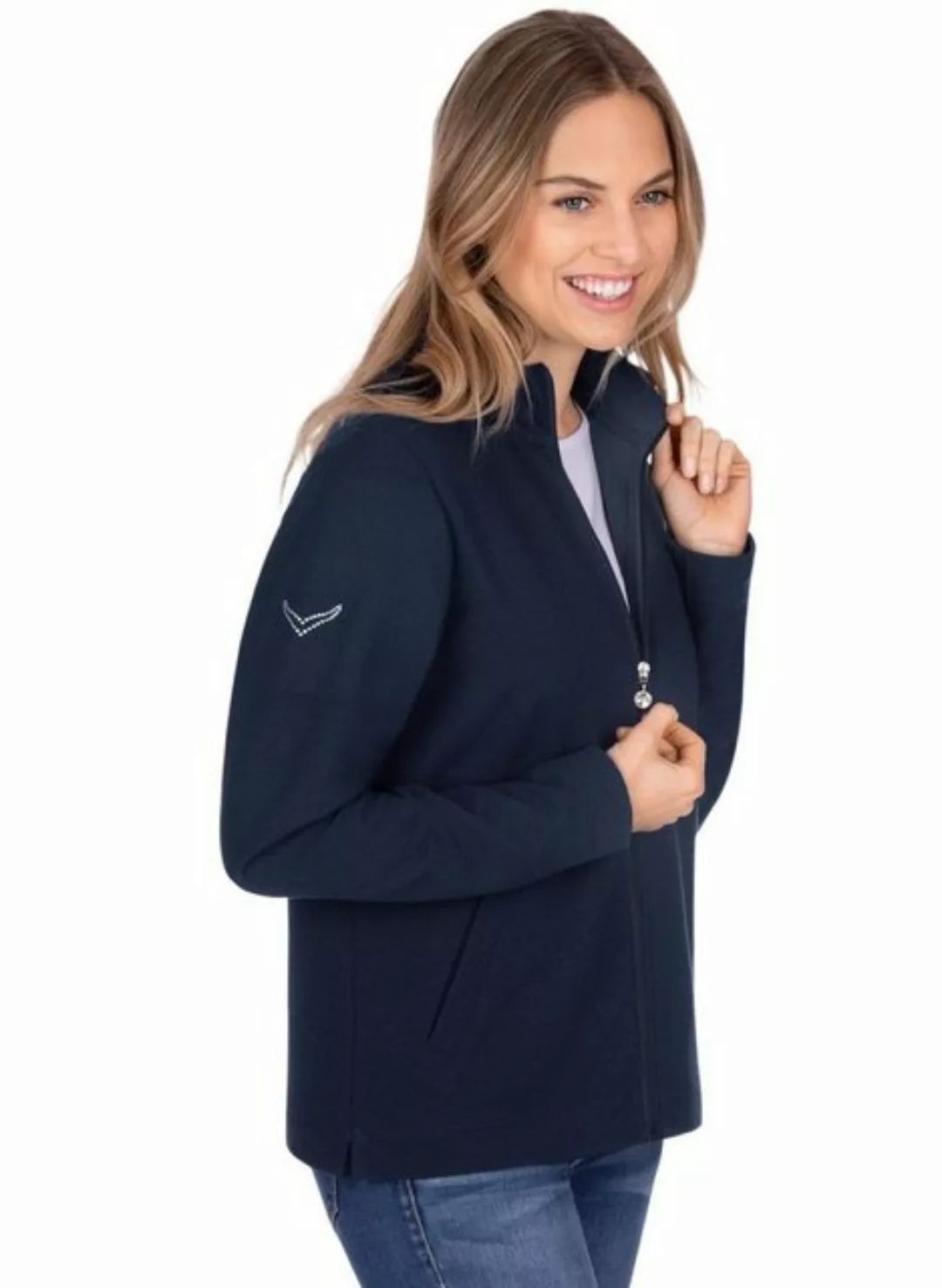 Trigema Sweatjacke TRIGEMA Jacke mit funkelnden Strass-Steinen (1-tlg) günstig online kaufen