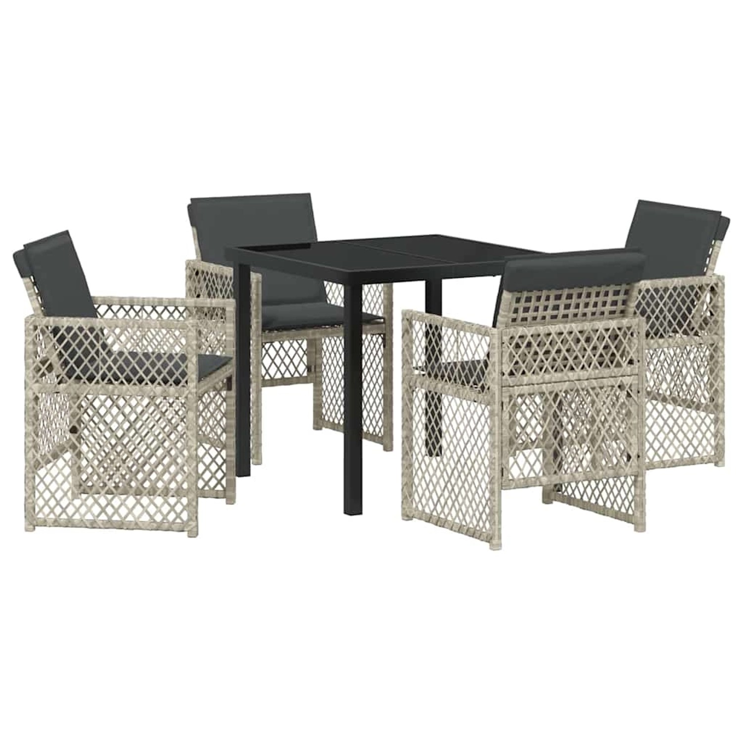 vidaXL Garten Essgruppe 5-Tlg Hellgrau Poly-Rattan 3380637 günstig online kaufen