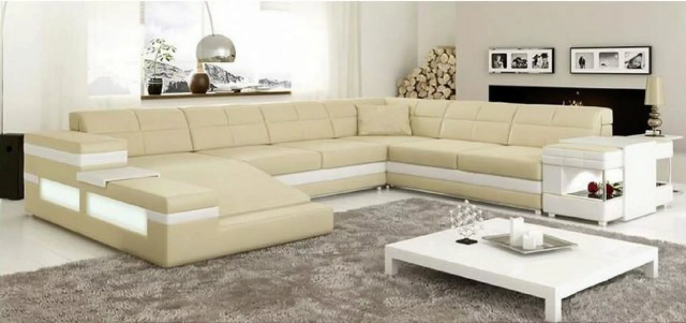 JVmoebel Ecksofa Design Ecksofa Sofa Couch Polster Eckgarnitur Ledersofa So günstig online kaufen