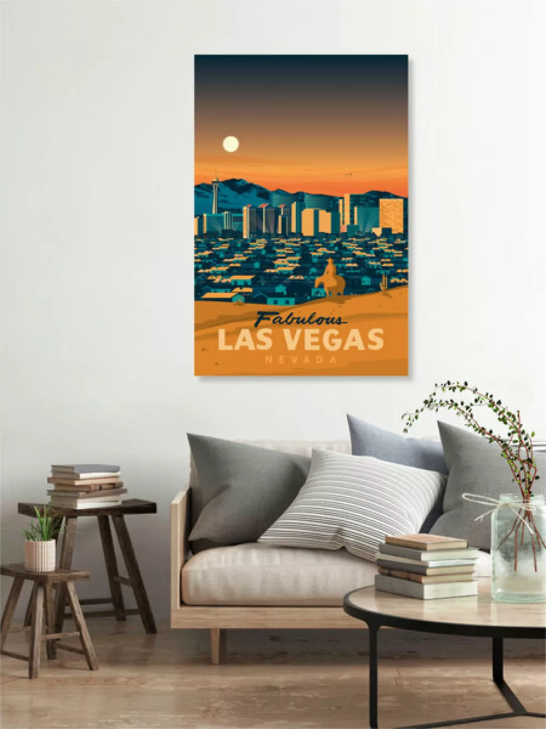 Poster / Leinwandbild - Las Vegas Nevada Vintage Travel Wandbild günstig online kaufen