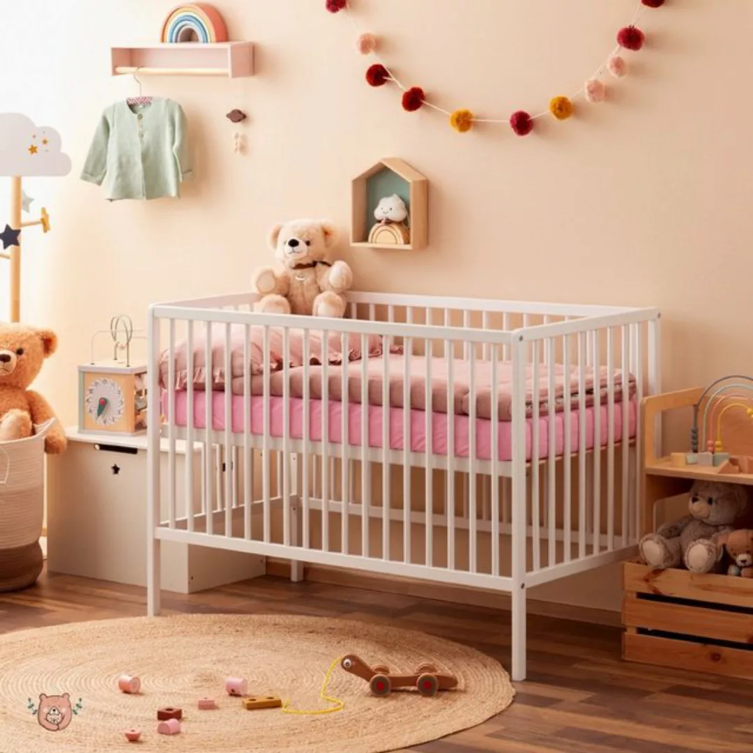 Alcube Babybett FINN, Babybett 60x120 mit Matratze höhenverstellbar und umb günstig online kaufen