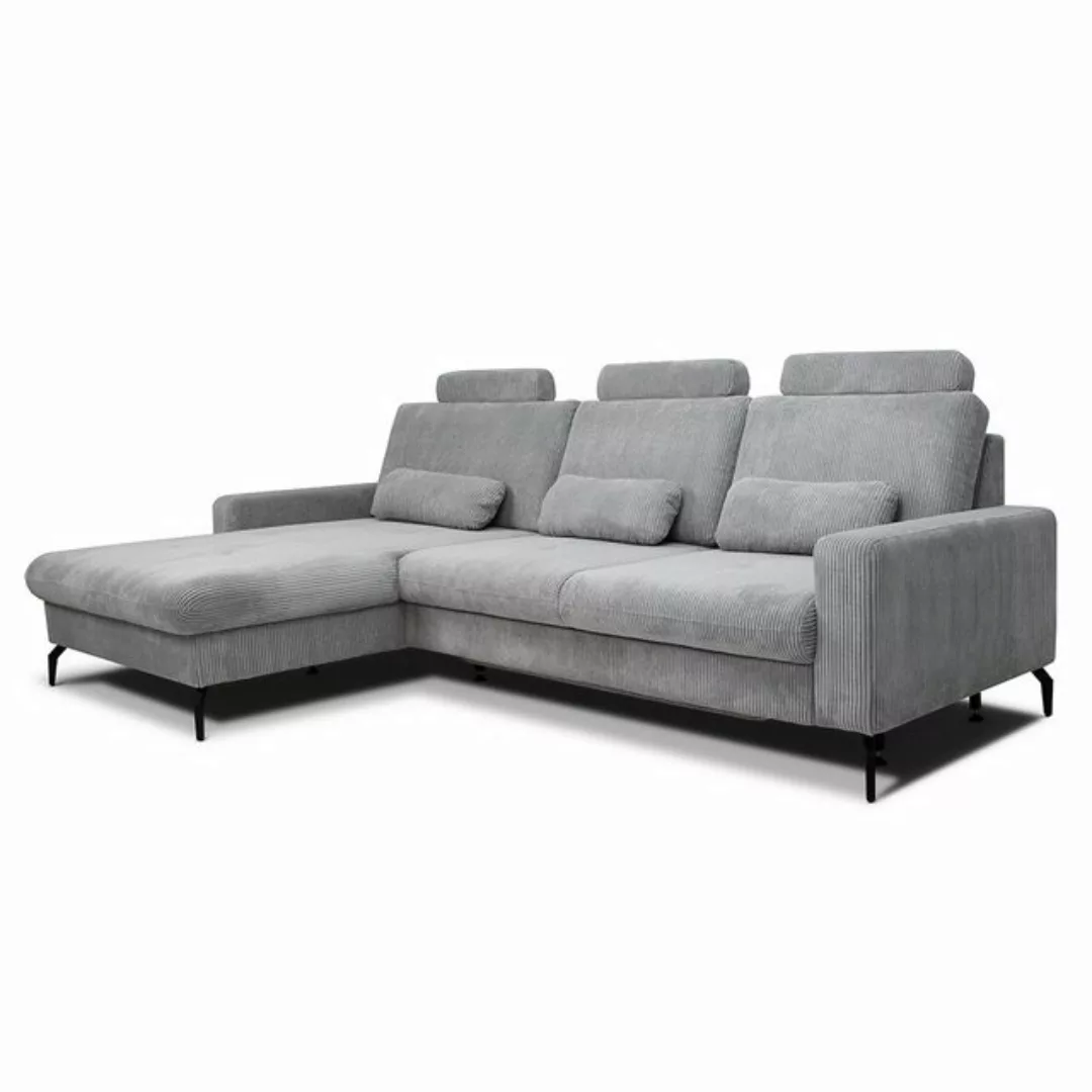 VitaliSpa® Ecksofa Beata, Grau, 302 x 180 cm mit Bettkasten, beidseitig mon günstig online kaufen